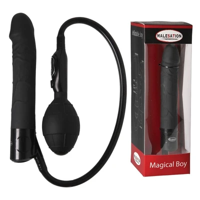 Malesation Magical Bok penis sa vibracijom i daljinskim upravljačem, proširuje se na više od duplo veće veličine, crni - Sexy Shop
