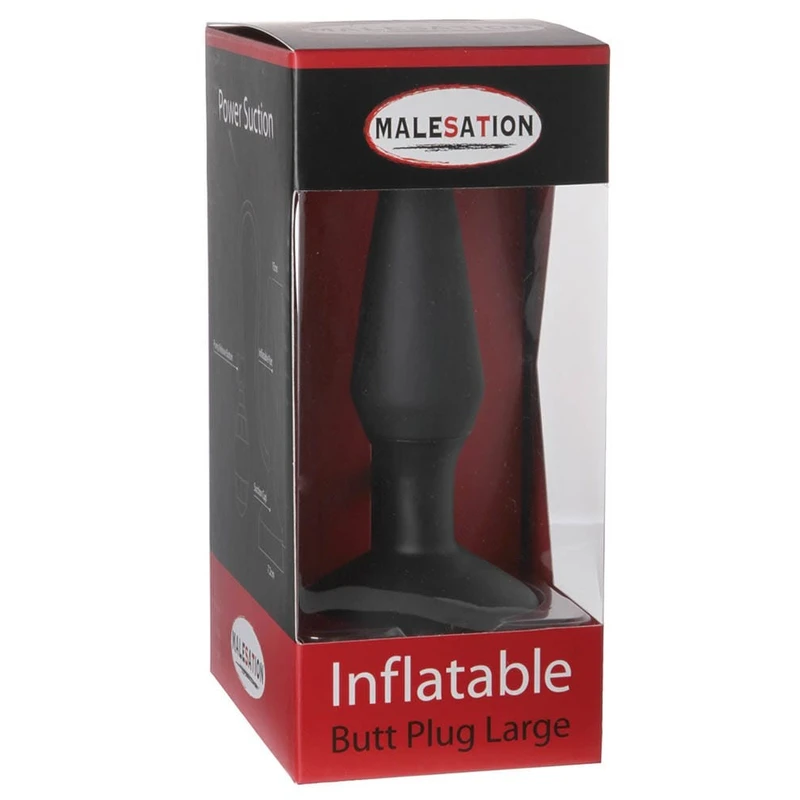 Malesation Veliki Inflatable Butt Plug sa Vakuumskim Postoljem – Crna