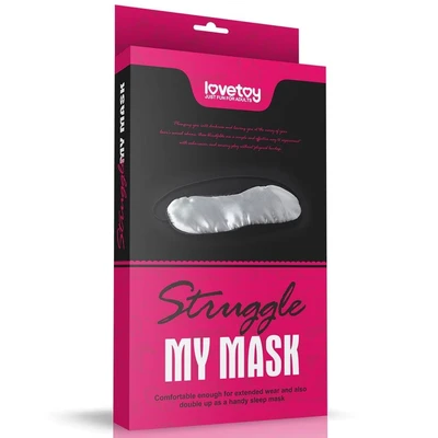 Maska za oči Lovetoy – Crna/Srebrna satin-feel - Sexy Shop