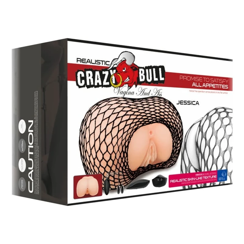Masturbator Crazy Bull Jessica sa daljinskim, vibrirajući, vodootporni, 15,5 cm