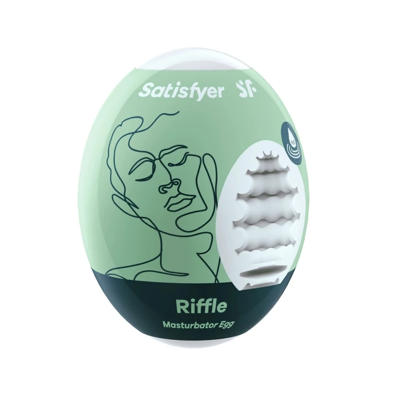 Masturbator Egg Riffle Satisfyer - Vodootporni, 7cm, Bijela/Zelena