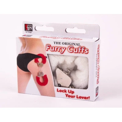 Metalne lisice sa belim plišom - Sexy Shop