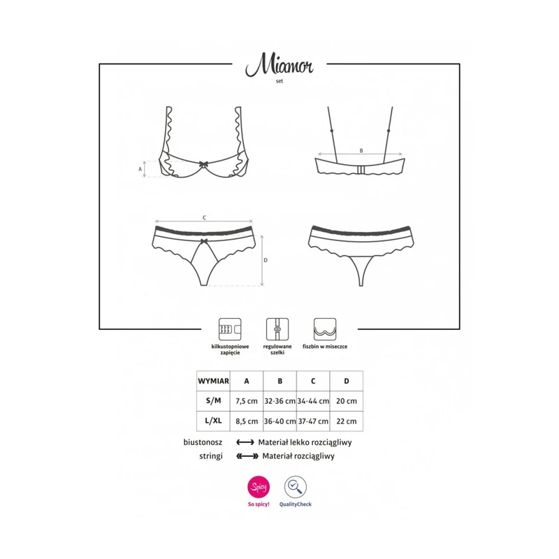 Miamor 2 delni set S/M - Crni čarobni užici od Obsessive
