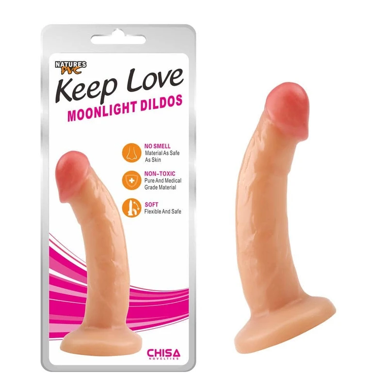 Moonlight Dildo sa vakuumskim postoljem i vodootporno 18,5 cm - Chisa Novelties