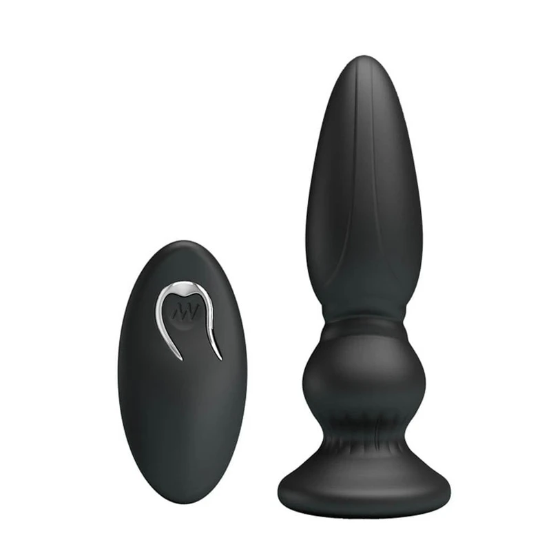 Mr. Play Super Power Anal Plug II - Vibrirajući analni čep sa daljinskim, vodootporan, 12,5 cm, crni