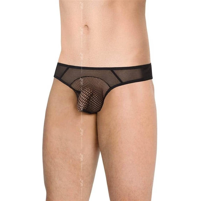 Muške gaće sa mrežastim dizajnom - Softline 4525 - crne - XL