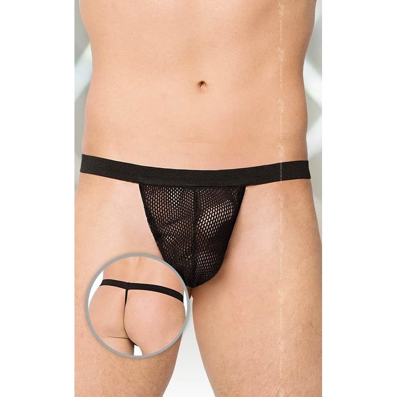 Muške tangice Softline crne - 93% poliamid, 7% likra