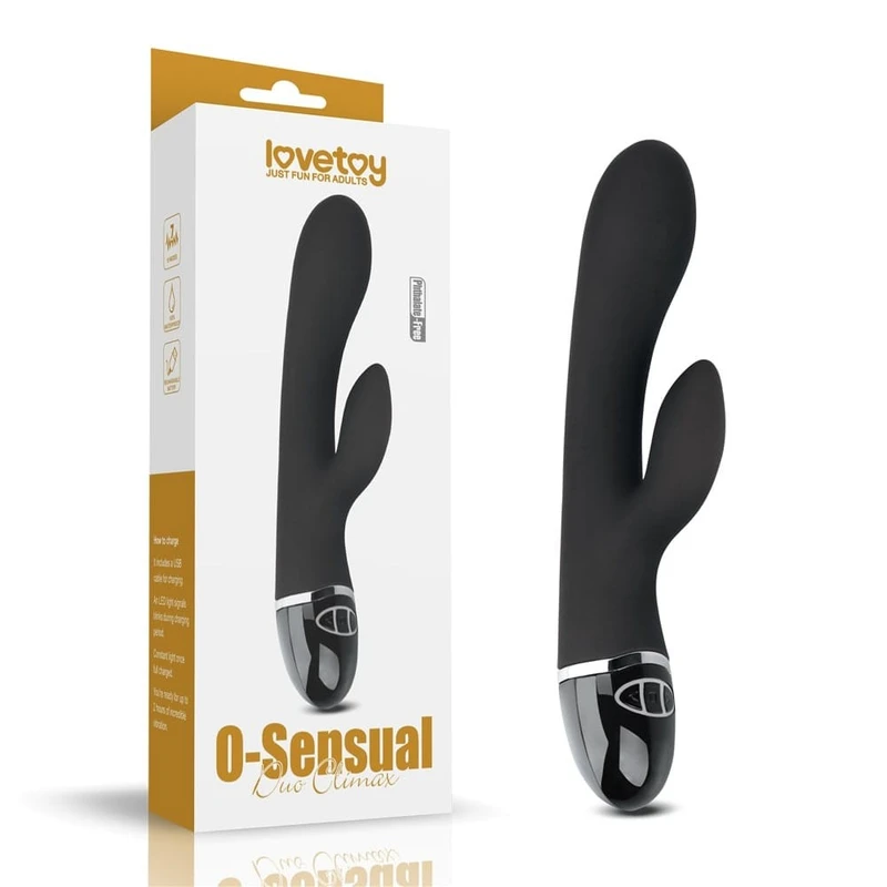 O-Sensual Clit Duo Climax Vibrator - Vodootporni Stimulans Klitorisa, 21cm, Crni