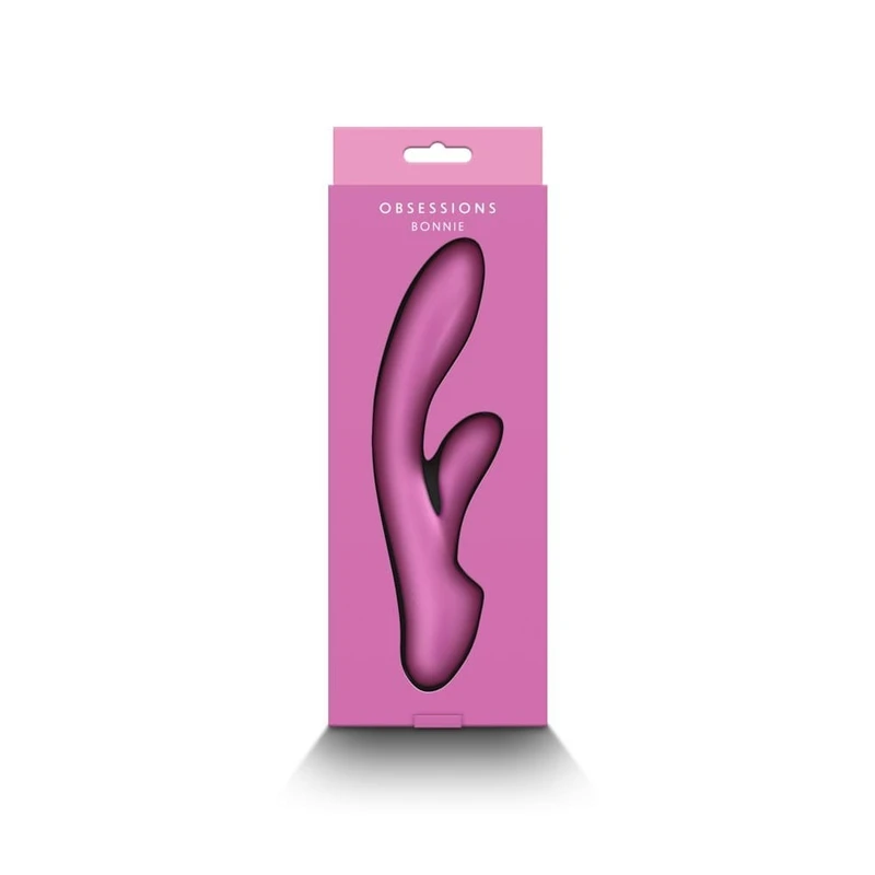 Obsession - Bonnie - Roze vibrator sa stimulansom klitorisa, 19,5 cm, vodootporan