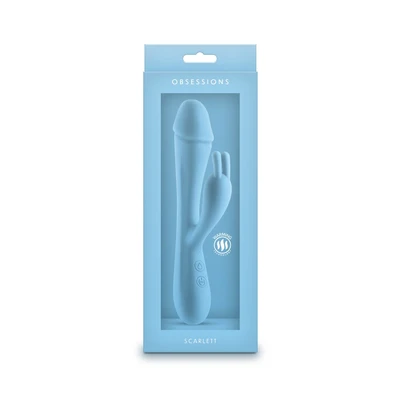 Obsessions - Scarlett - Plavi silikonasti vibrator sa stimulansom klitorisa i G tačke - Sexy Shop