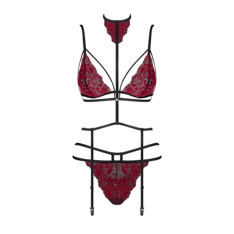 Obsessive 3-dijelni set L/XL crna-bordo