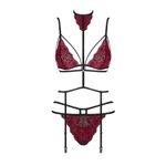Obsessive 3-dijelni set L/XL crna-bordo