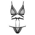 Obsessive Bowessa 2-delni set L/XL - Crni sexy komplet