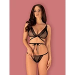 Obsessive Bowessa 2-delni set L/XL - Crni sexy komplet