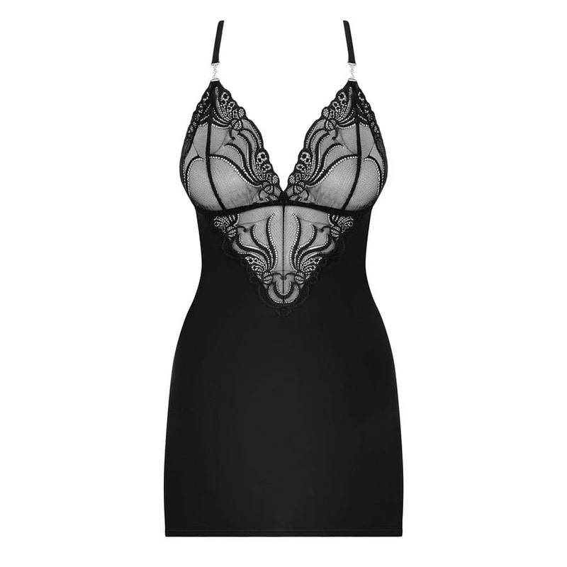 Obsessive crna chemise i thong S/M