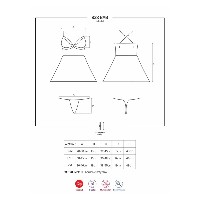 Obsessive crveni babydoll i tanga L/XL