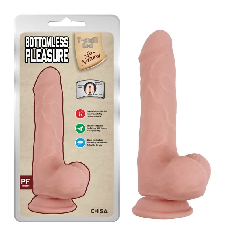 Penis-dugme sa testisima i vakuumskim postoljem 20cm, Chisa Novelties