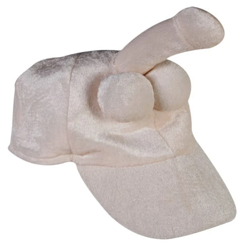 Penis kapa sa testisima - bijela plush kapa od poliestera