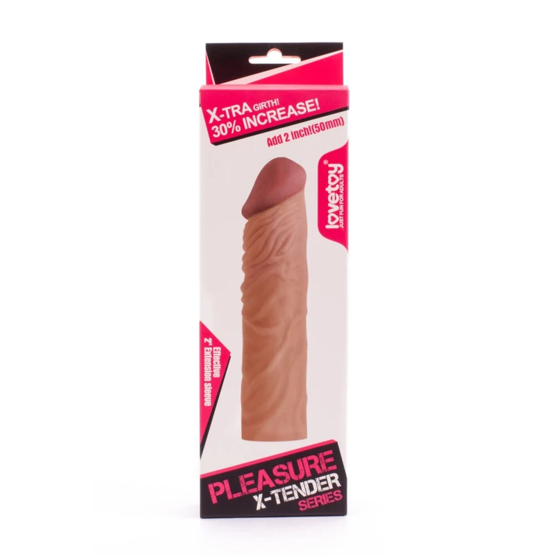 Pleasure X-Tender penis rukavica smeđa 18,5cm vodootporna