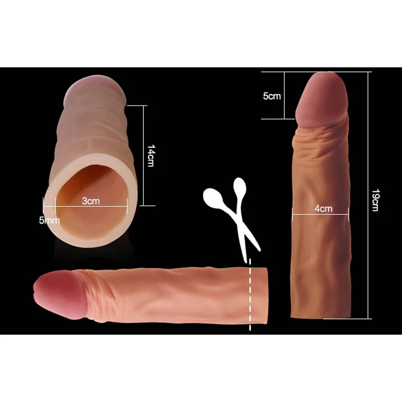 Pleasure X-Tender Penis Sleeve - Braon 19cm