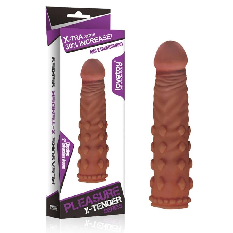 Pleasure X-Tender produživač penisa braon 18cm vodootporni