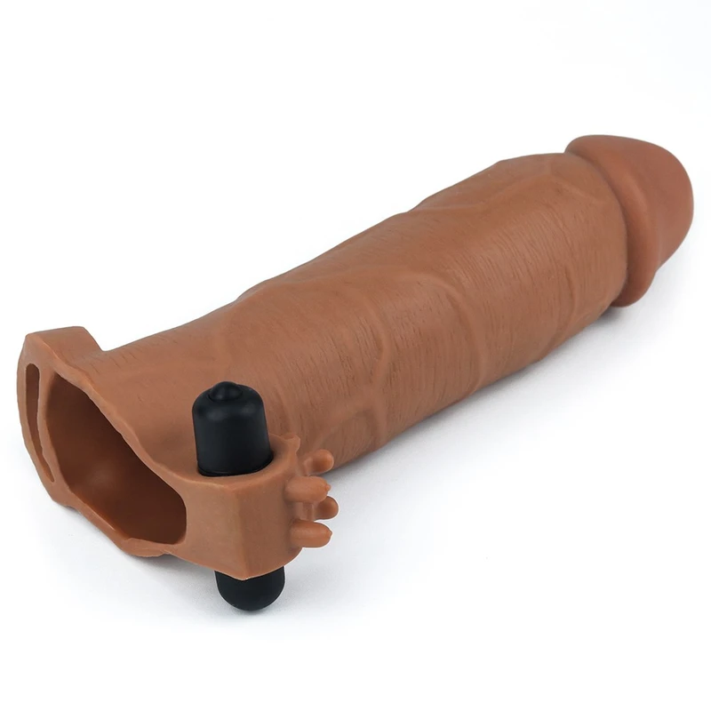 Pleasure X-Tender Vibrating Penis Sleeve #6 Braon 20,8cm Lovetoy