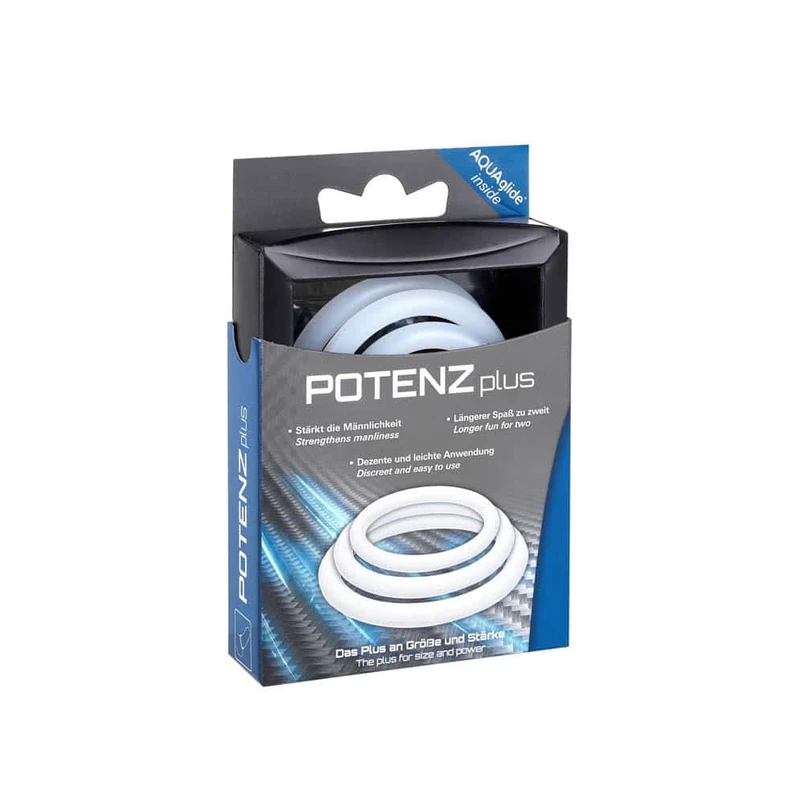 POTENZplus Prozirni 3er Set Cock Ringova (S, M, L) - Vodootporni