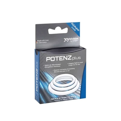 POTENZplus Prozirni 3er Set Cock Ringova (S, M, L) - Vodootporni - Sexy Shop