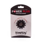 POWER PLUS crni cockring - vodootporni prsten za jaču stimulaciju