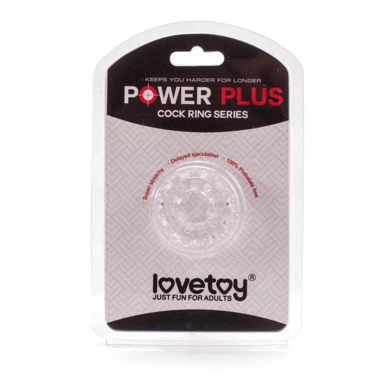 POWER PLUS prozirni vodootporni cockring za jače senzacije