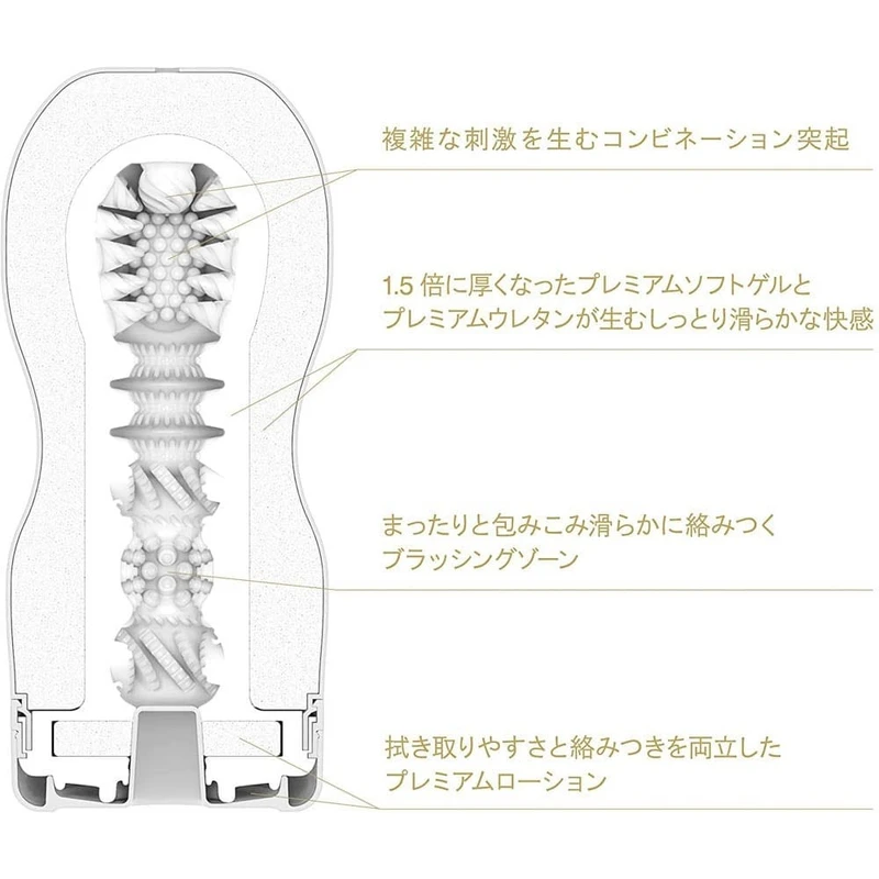 PREMIUM TENGA ORIGINAL VACUUM CUP GENTLE - Vodootporni masturbator za odrasle bijela/zlatna