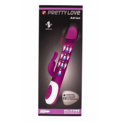 Pretty Love Adriana - Vodootporni Rabbit Vibrator sa Stimulansom Klitorisa, Ljubičasti - Sexy Shop