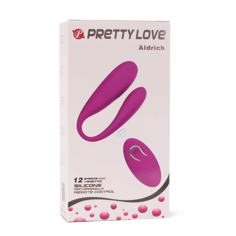 Pretty Love Aldrich vibrator sa daljinskim upravljačem, 12 funkcija, vodootporan, rozi, dužina 9,5 cm