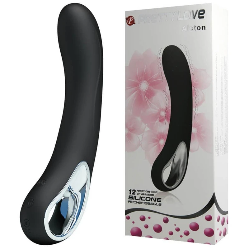 Pretty Love Alston Black - Vibrator za G tačku, 12 nivoa vibracija, vodootporan, USB punjiv, crni