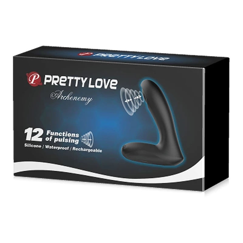 Pretty Love Archenemy Vodootporni Vibrirajući Silikonski Analni Masažer 12 Funkcija