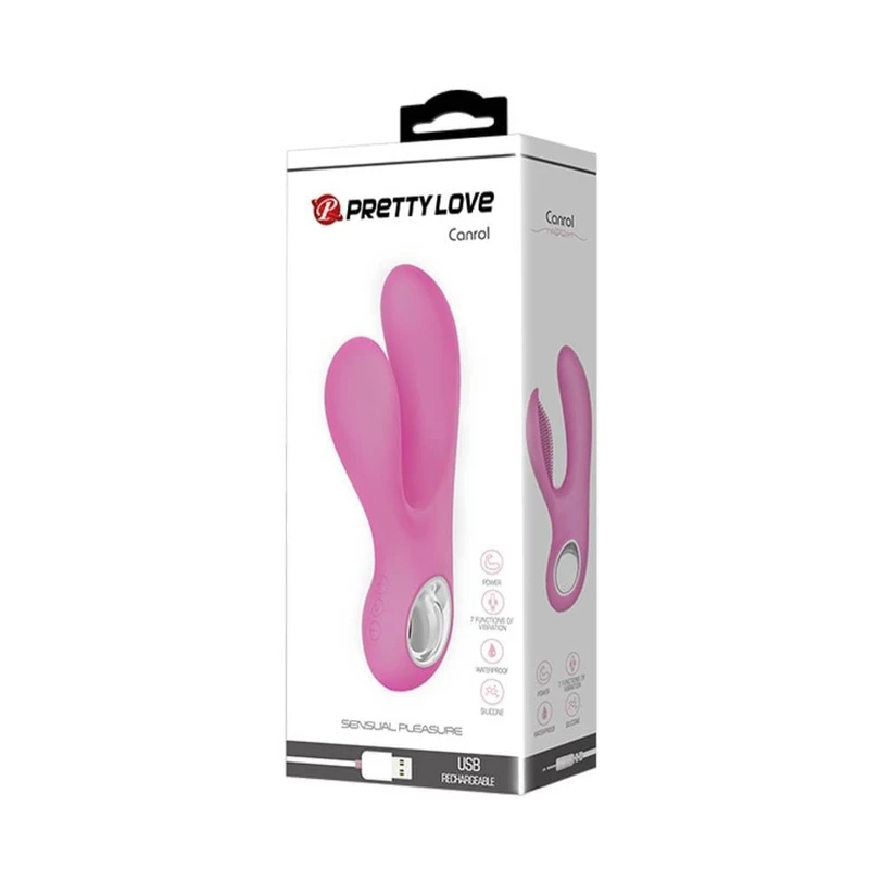 Pretty Love Canrol Roze - Vibrator za unutrašnju G-tačku i stimulaciju klitorisa, 7 vibracija, vodootporan