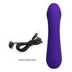Pretty Love Cetus Purple II - Silikonski vibrator za G tačku, 15cm, vodootporni