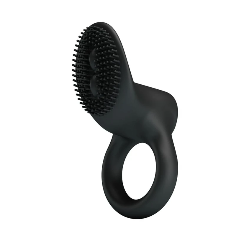 Pretty Love Cobra Black vibrirajući silikonski prsten za penis sa stimulansom klitorisa