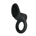Pretty Love Cobra Black vibrirajući silikonski prsten za penis sa stimulansom klitorisa
