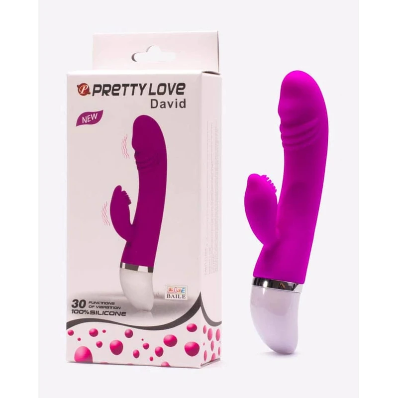 Pretty Love David ljubičasti vibrator sa stimulansom klitorisa i G-tačke, vodootporan, 30 funkcija vibracija