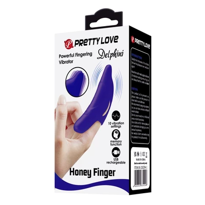 Pretty Love Delphini Honey Finger Vibrator Plavi 10 Funkcija - Sexy Shop