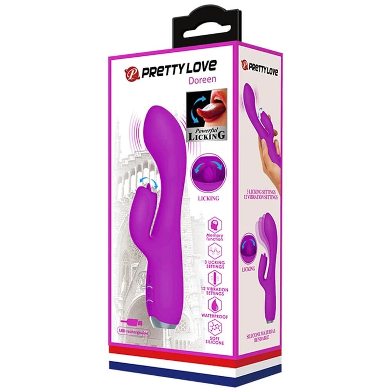 Pretty Love Doreen ljubičasti vibrator sa klitoralnim stimulansom