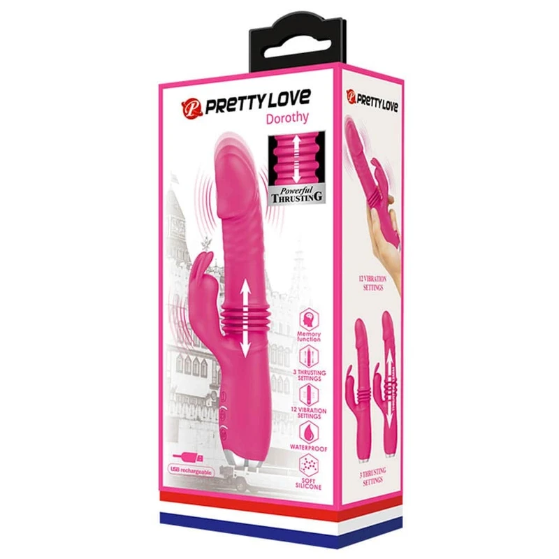 Pretty Love Dorothy Pink - Vibrator sa stimulansom klitorisa, vodootporni, 19,7 cm, rozi