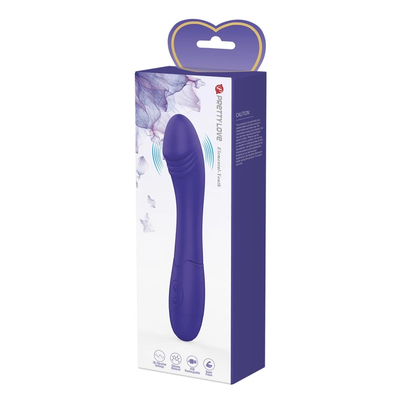 Pretty Love Elemental - Vibrator za G tačku sa 30 funkcija, vodootporni, plavi, 19,3 cm