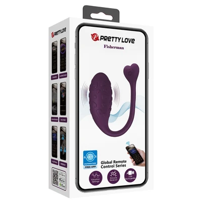 Pretty Love Fisherman II - Aplikacijom Kontrolisano Vibrirajuće Jaje, Vodootporno, Bordo - Sexy Shop