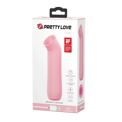 Pretty Love Ford Pink - Vodootporni vibratori sa 12 modova usisavanja, 11,6cm - Sexy Shop