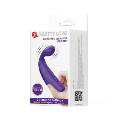 Pretty Love Gorgon Vibrator za prste Crni - 10 vibracionih režima, vodootporan - Sexy Shop