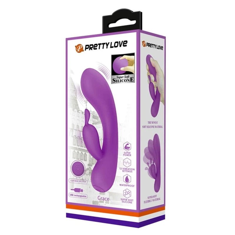 Pretty Love Grace Ljubičasti Rabbit Vibrator sa Klitoralnom Stimulacijom