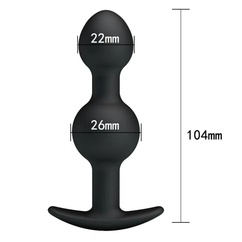 Pretty Love Heavy Balls Silikonski Analni Plug Crne Boje 10,4cm Vodootporan