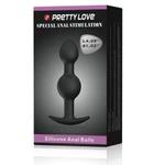 Pretty Love Heavy Balls Silikonski Analni Plug Crne Boje 10,4cm Vodootporan